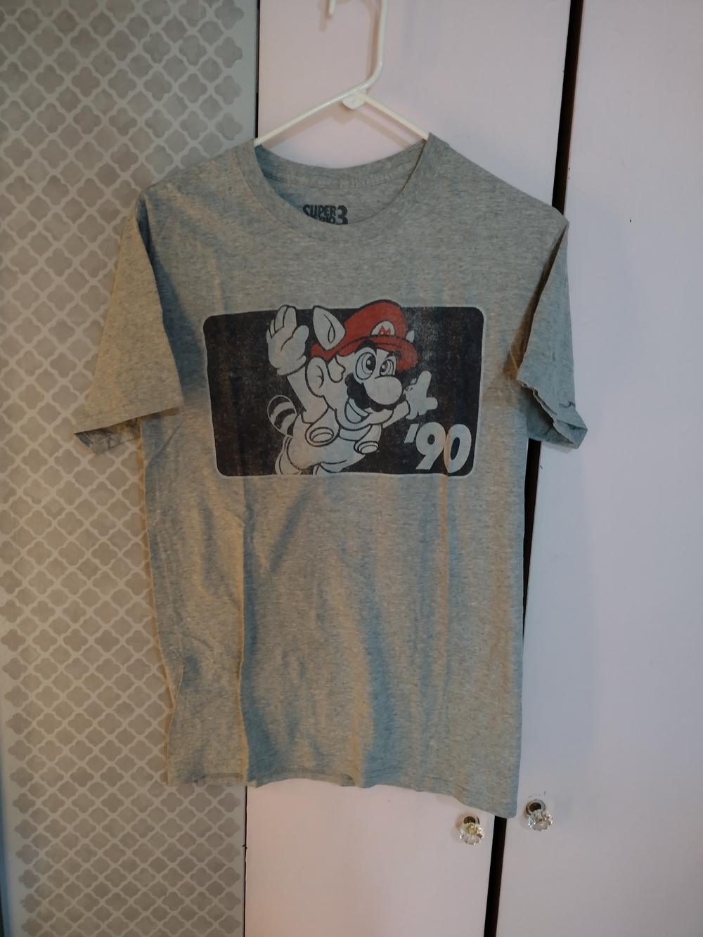 Gray '90 Mario Graphic Tee - Men